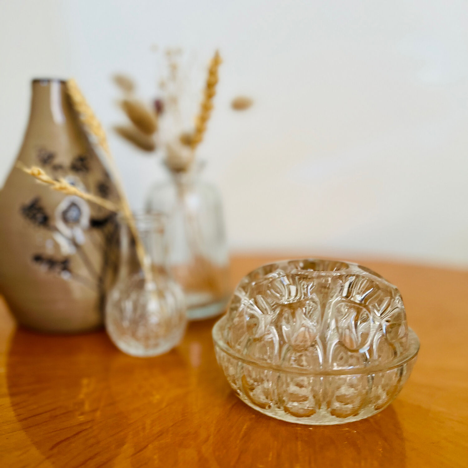 Antique glass flower pick