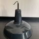 Vintage 1940s marine enamelled bowl pendant lamp - 47 x 40 cm