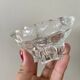 Set of 2 vintage molded glass candle holders