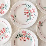 6 St Amandinoise plates “Peg” bellflower collection