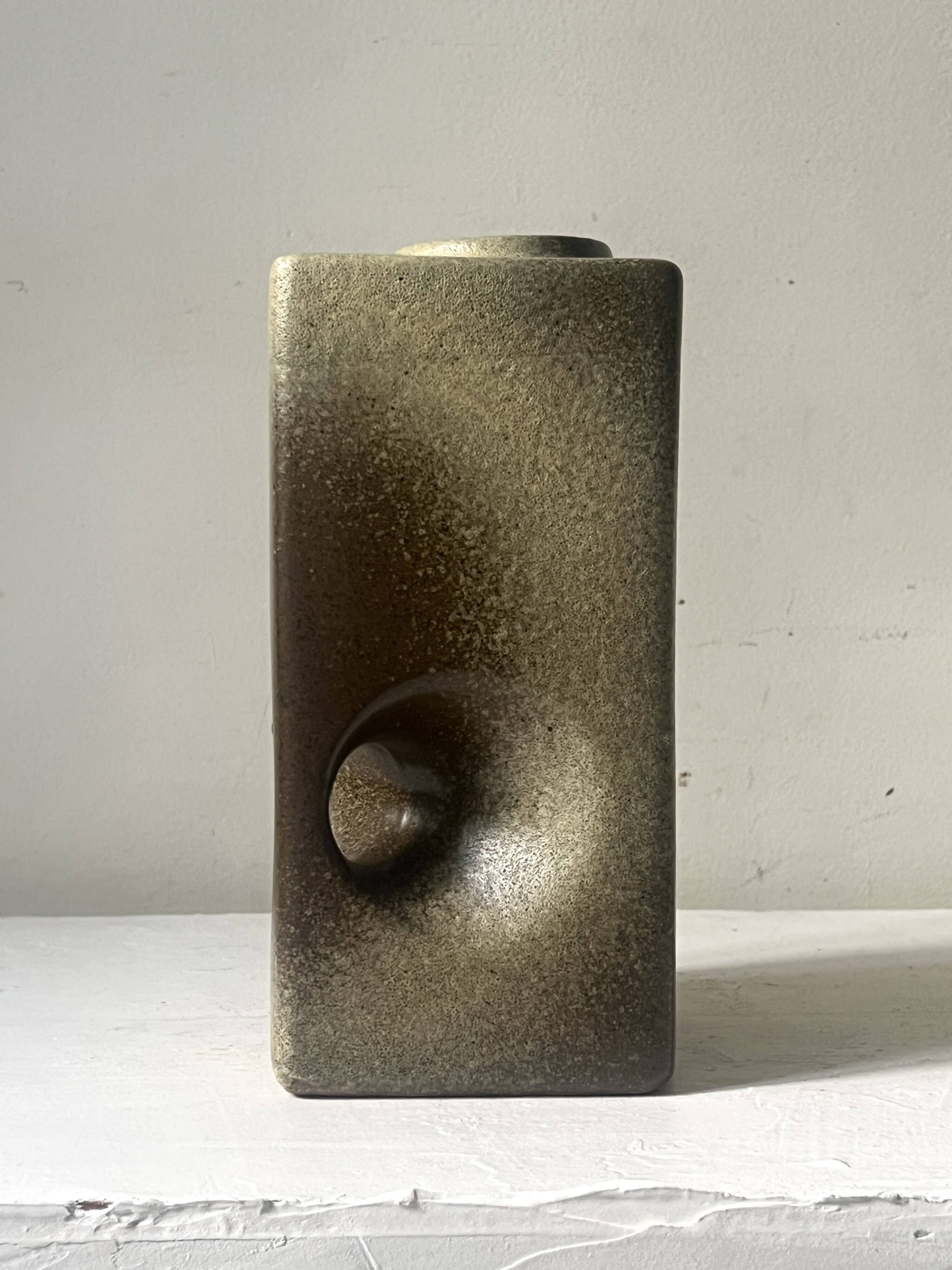 The modernist vase is German, VEB Haldensleben Fat Lava 1970.