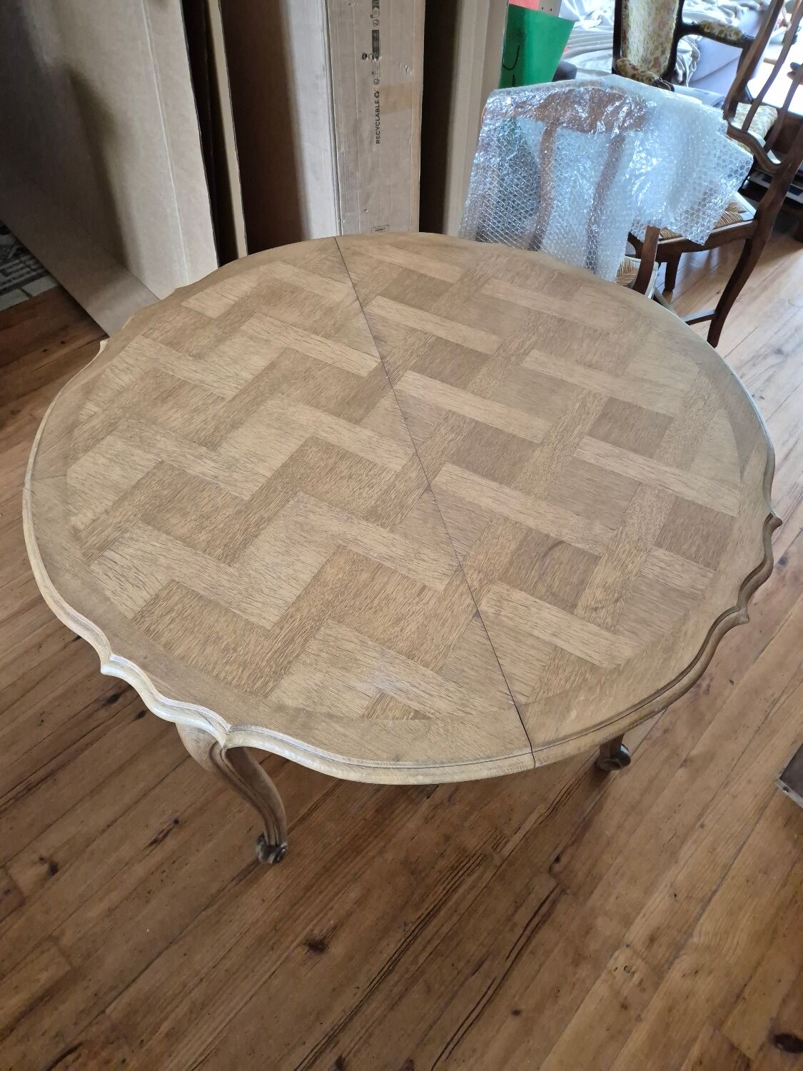 Extendable old wooden table
