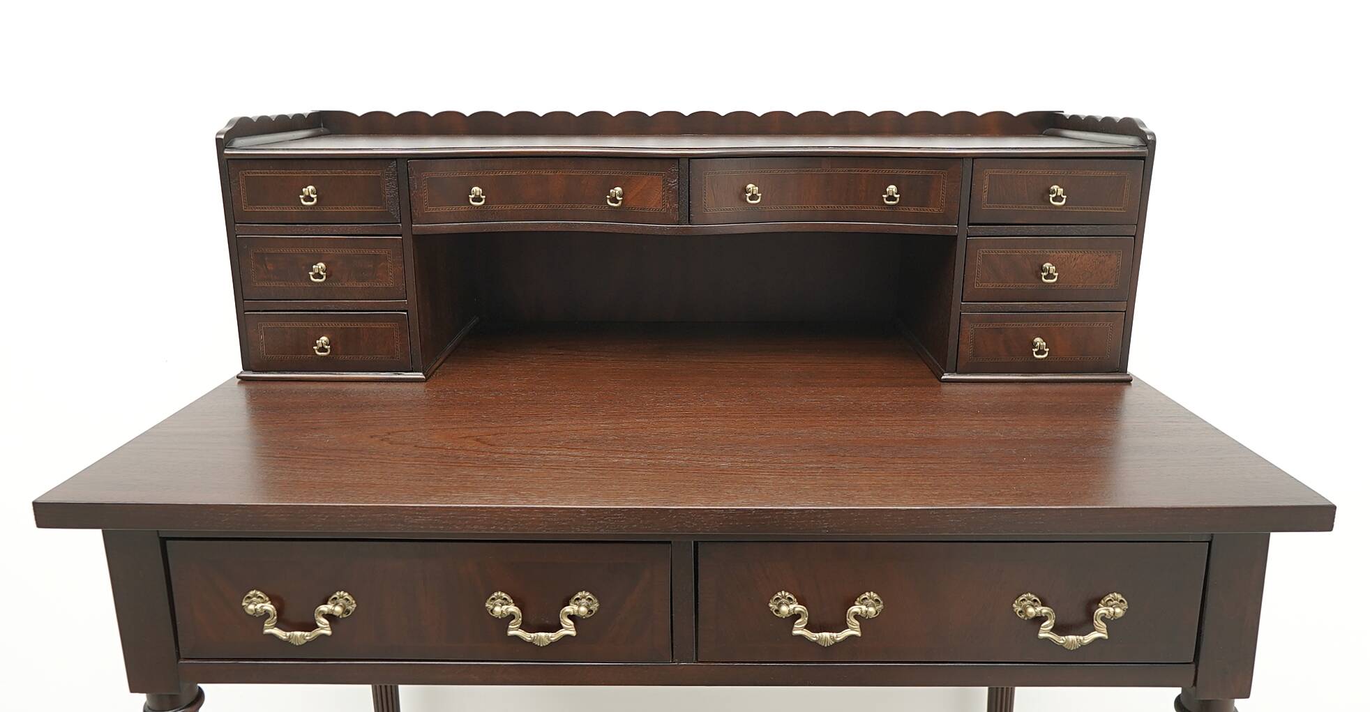 A desk with an English-style chair. After professional renovation.