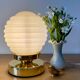 Vintage globe table lamp in pink opaline