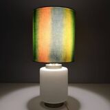 White Encased Glass Table Lamp with Three-Lighting Options, Italy