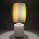 White Encased Glass Table Lamp with Three-Lighting Options, Italy