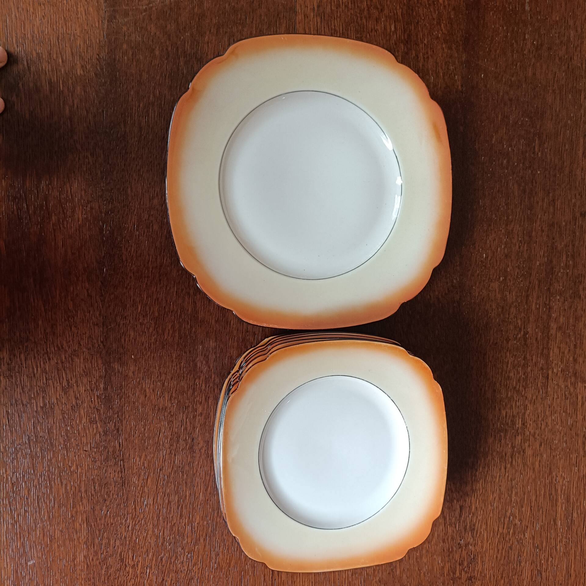Orange porcelain dessert plates
