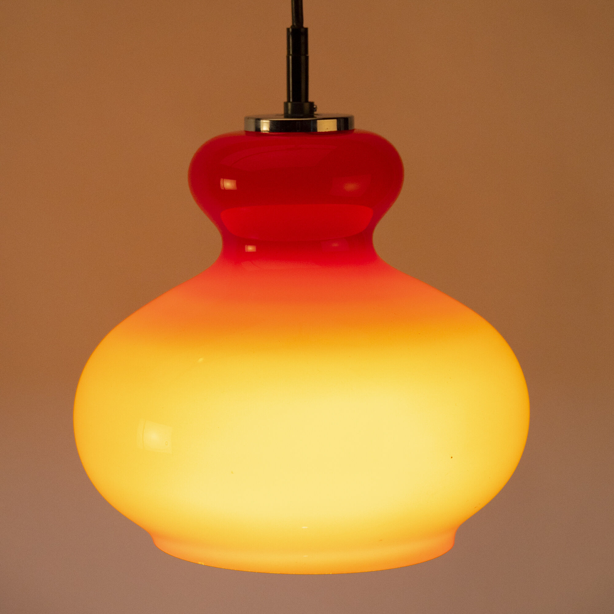 Red 'Onion' Peil & Putzler Pendant Lamp