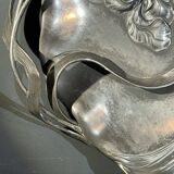WMF "Woman with Irises" No. 290 Art Nouveau openwork tray, silver-plated metal, ca 1906
