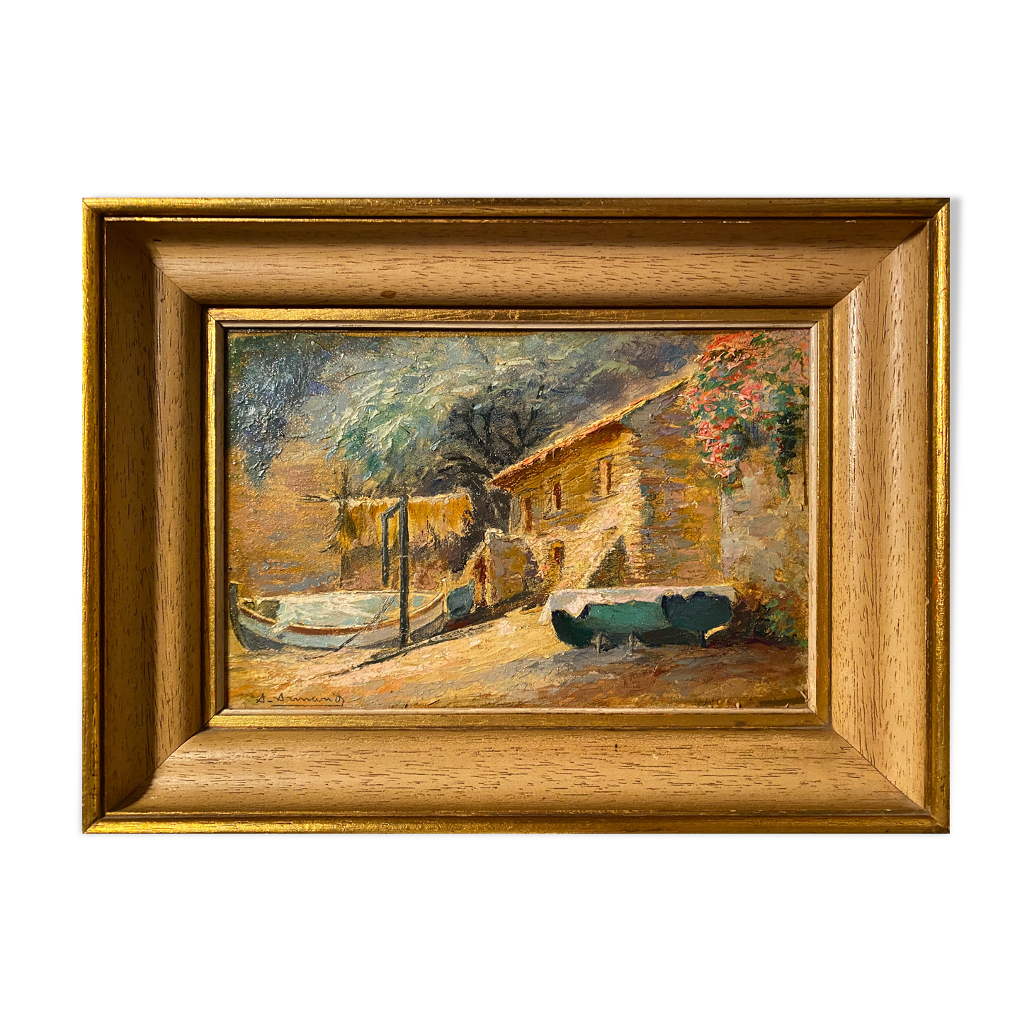 Painting by Aristide Armand HSP Marine near Nice Saint Tropez + frame