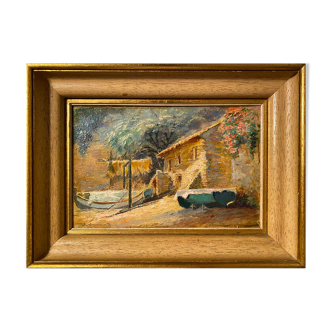 Painting by Aristide Armand HSP Marine near Nice Saint Tropez + frame