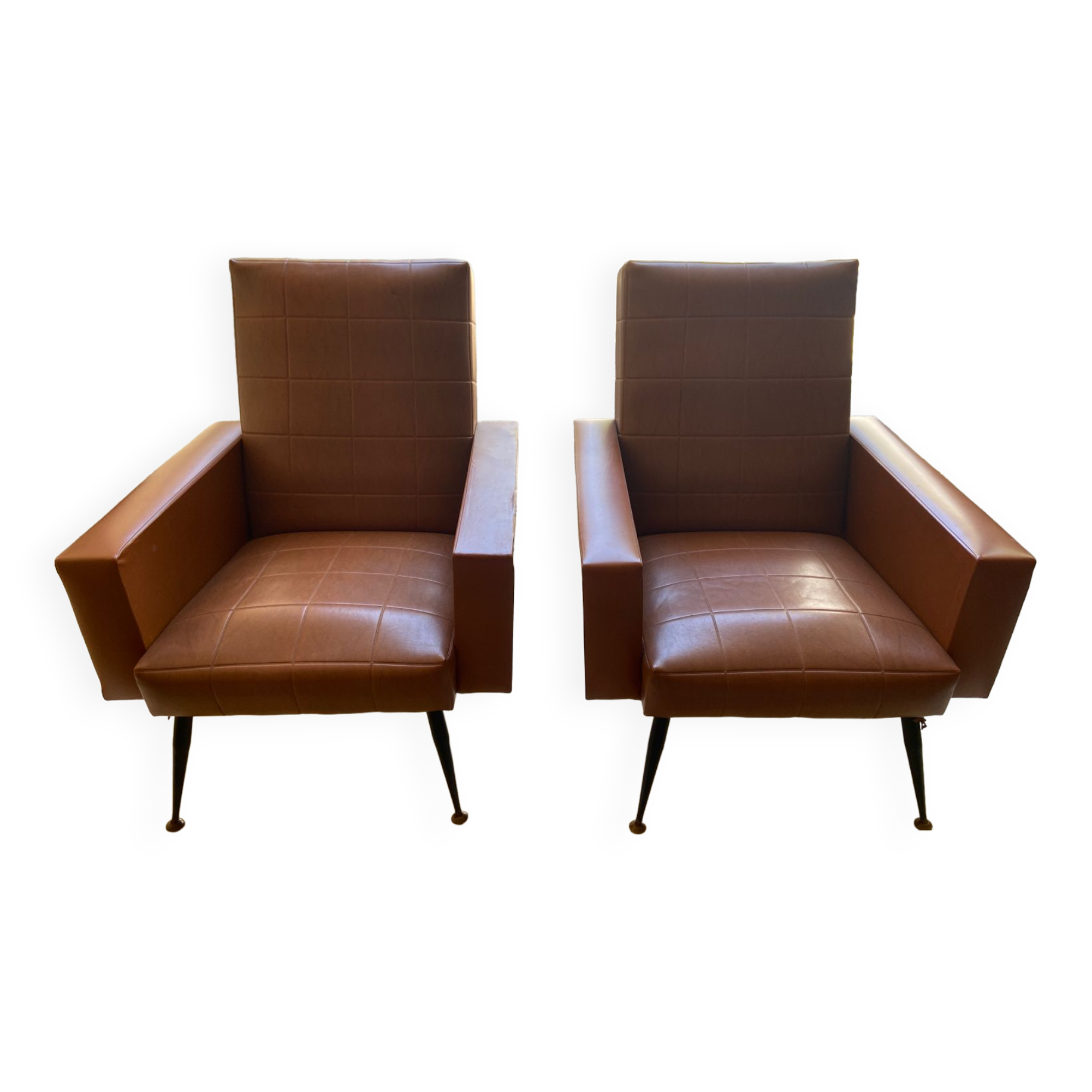 Pair of skaï armchairs