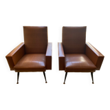 Pair of skaï armchairs