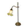 Yellow brass and opaline lamp