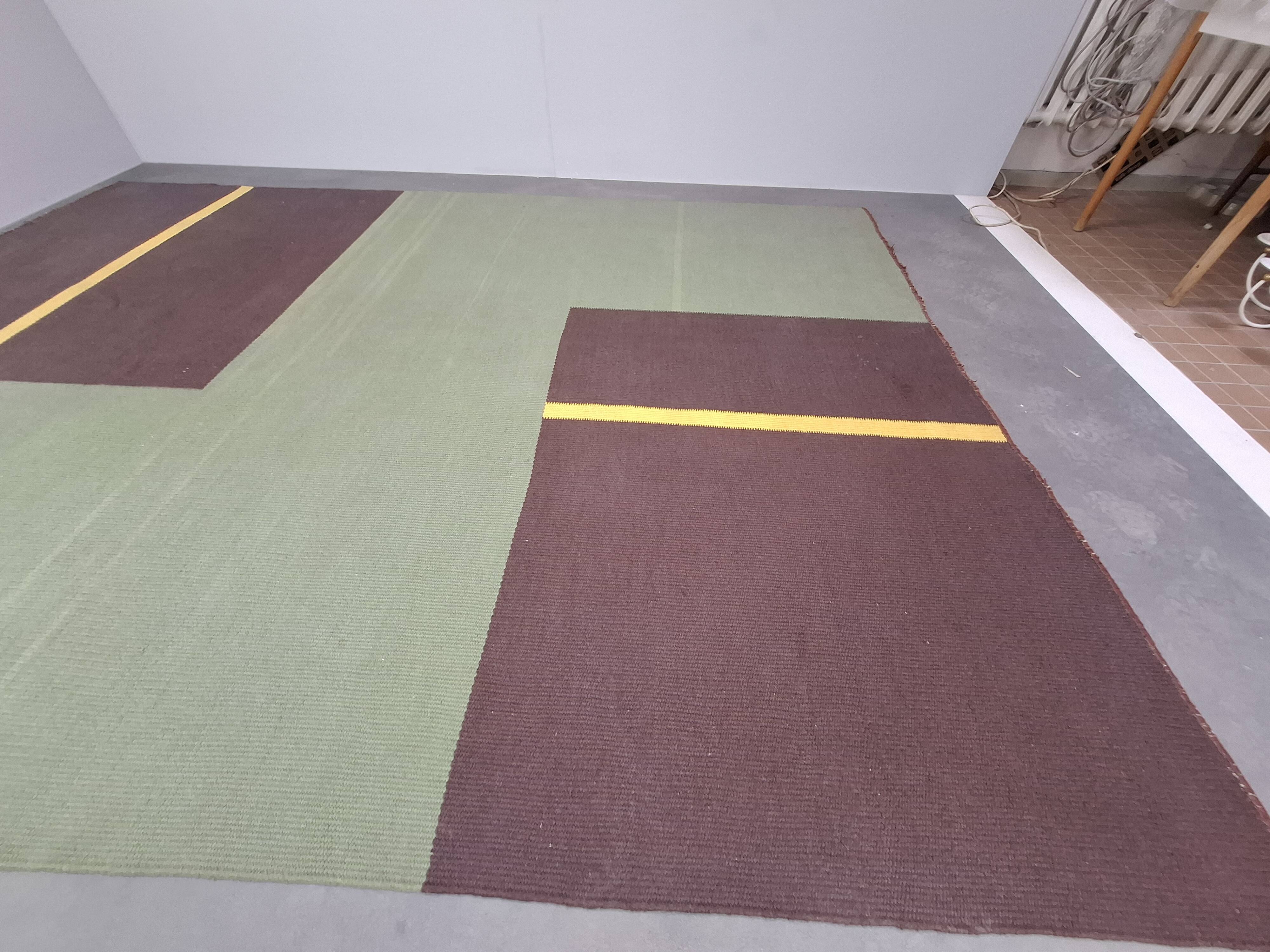 Mid-Century Modern Geometric Rug, Czechoslovakia, 1960s