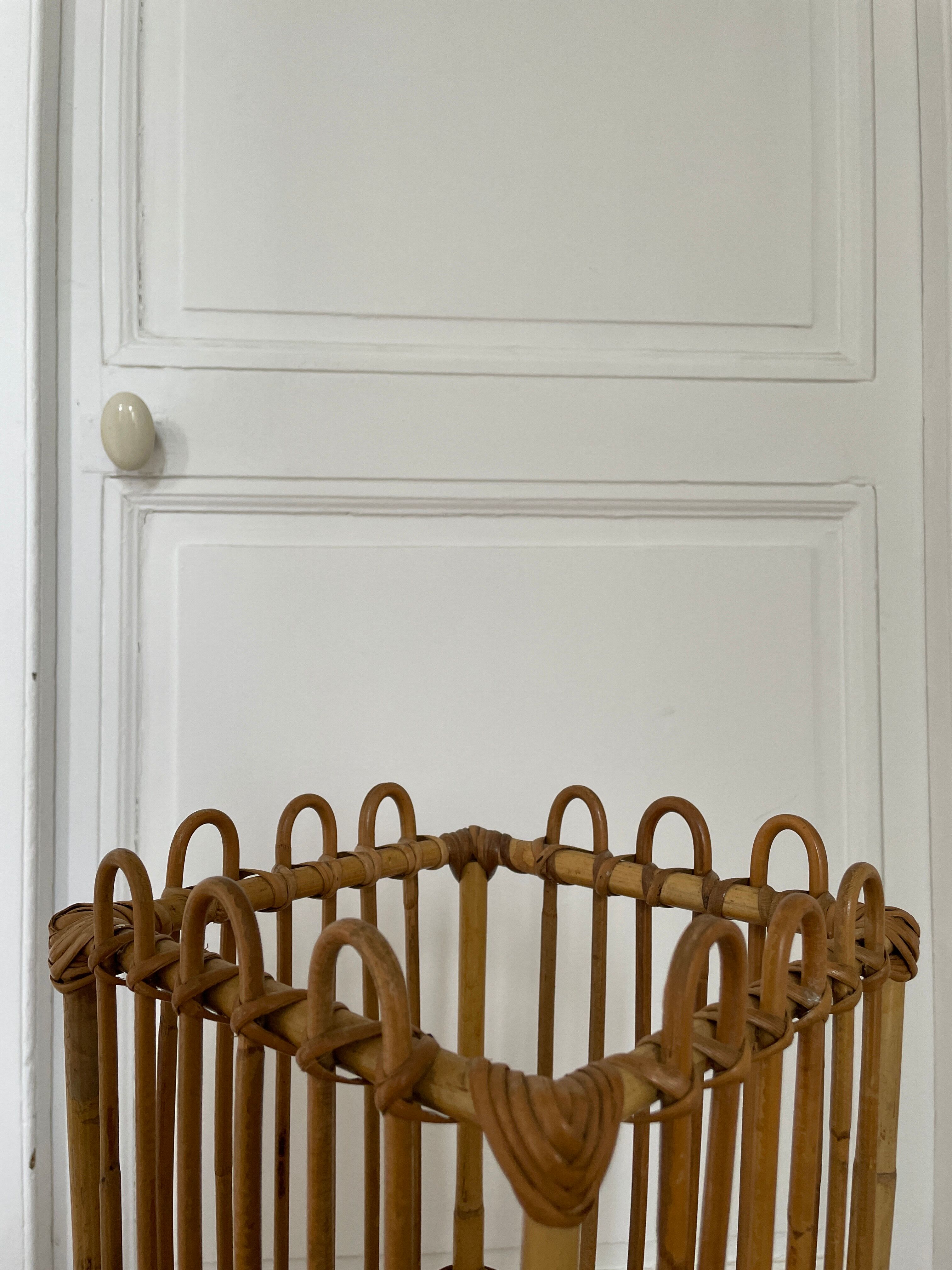 Vintage bamboo rattan umbrella holder