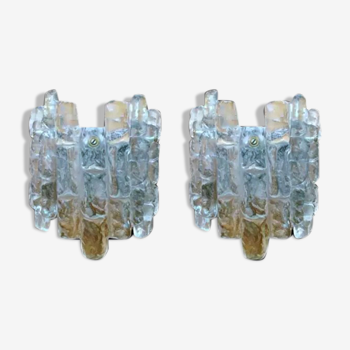 JT Kalmart pair of glass wall lamps