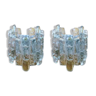 JT Kalmart pair of glass wall lamps