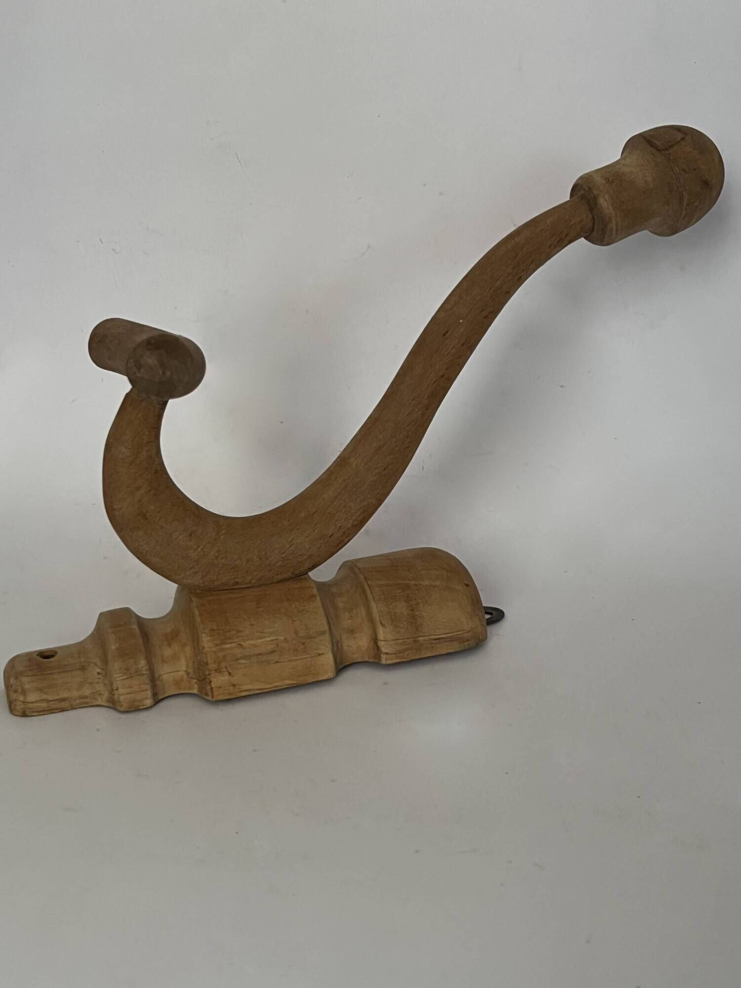 Curved wooden double wall hook
