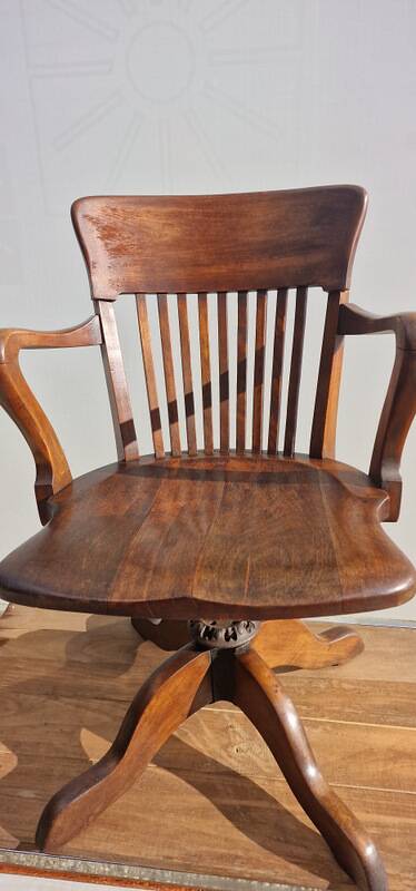 American oak office armchair