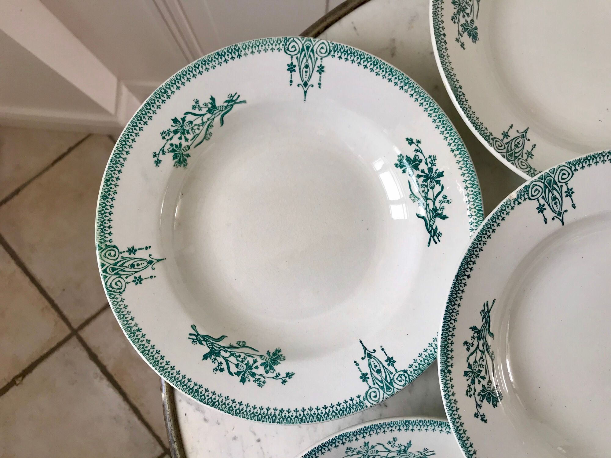 Lot of 6 hollow plates terre de fer saint-amand xixth