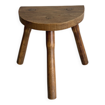 Tabouret tripode ancien en bois