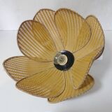 Vintage floral rattan pendant light