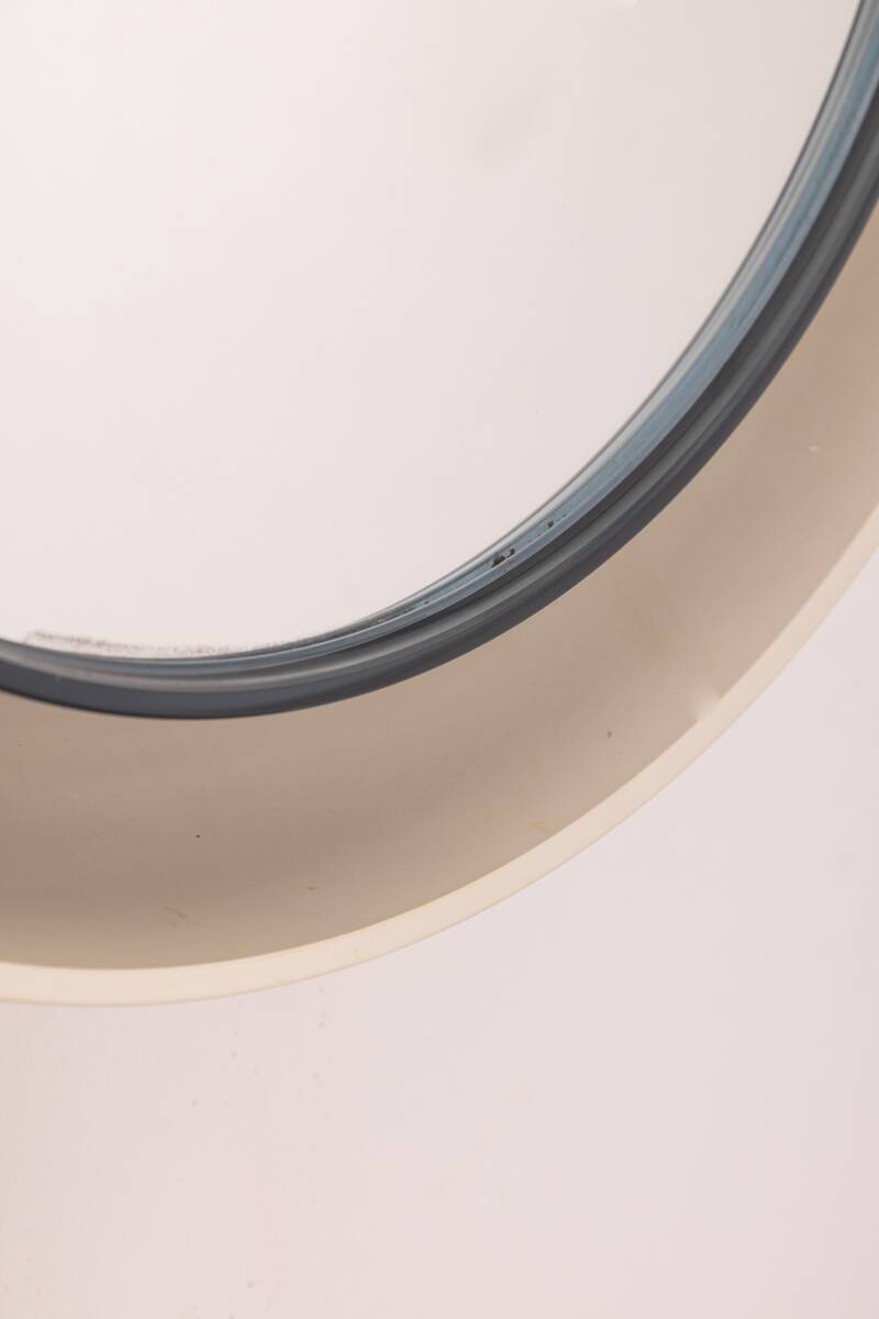 Vintage wall mirror 70's white backlit o design allibert