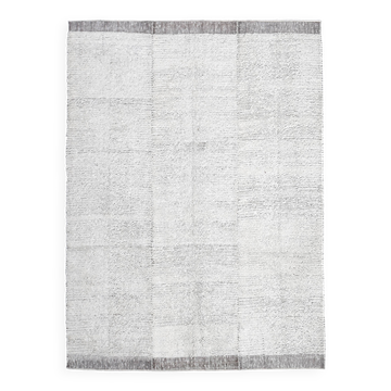7x10 Brown White Handmade Turkish Vintage Rug 209x298Cm