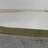 Asymmetric vintage mirror with gold rim, 1960s