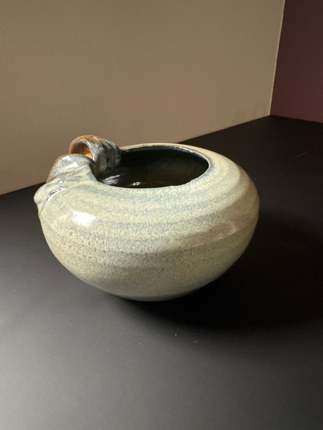 Sculptural ceramic vase – draped shape – vintage decorative piece