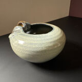 Sculptural ceramic vase – draped shape – vintage decorative piece