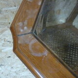 Hexagonal glass wood coffee table