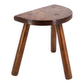 Tabouret tripode en bois, années 50