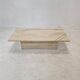 Rectangle Travertine Coffee or Side Table with Brass, Italy 1980s