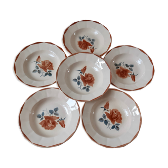 Lot de 6 assiettes creuses digoin sarreguemines