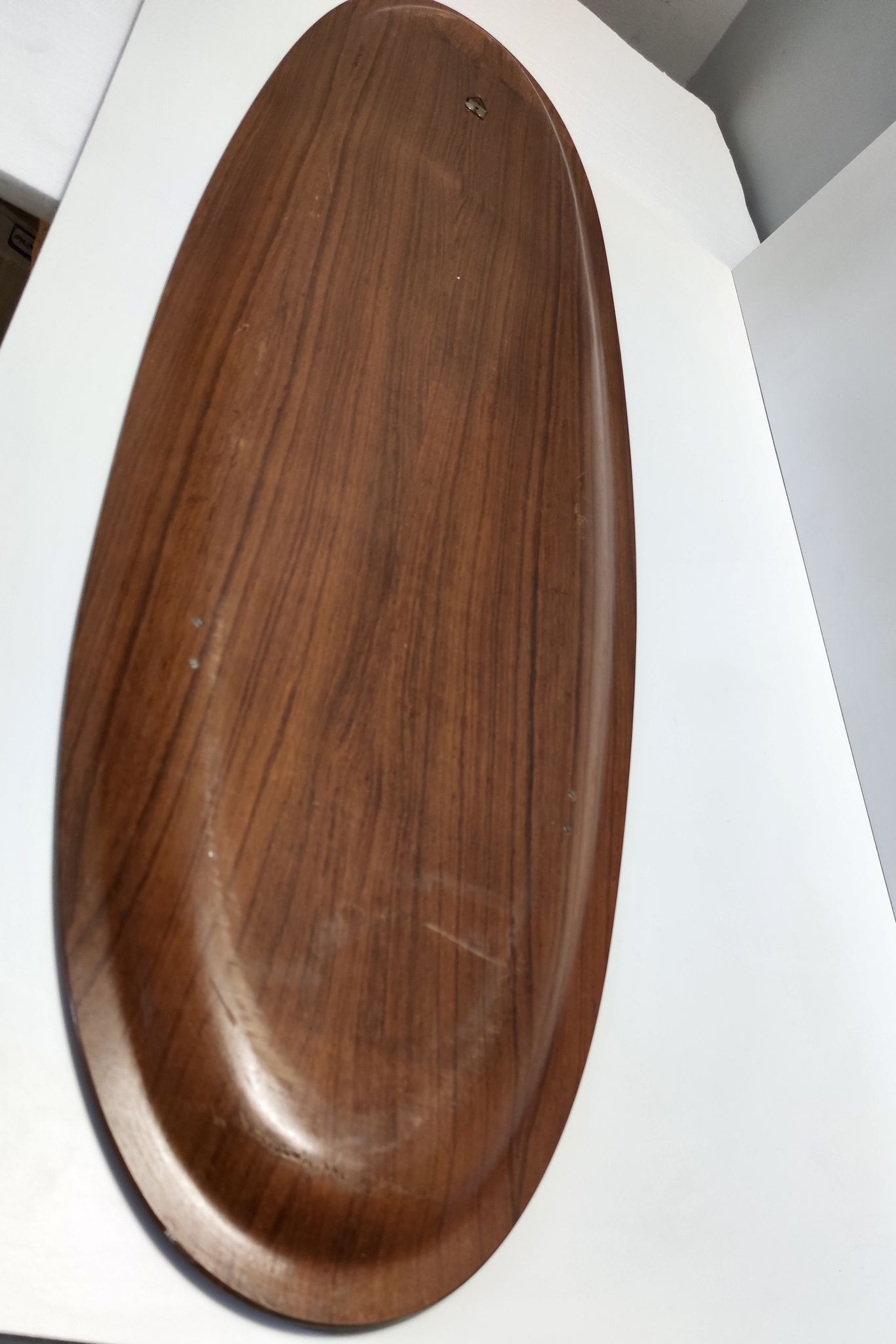 Vintage Postmodern Oval Wall Mirror with a Wooden Frame, Italy