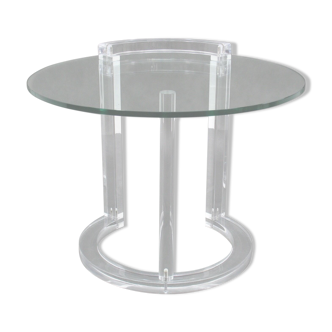 Table basse italienne en acrylique et verre, années 1980