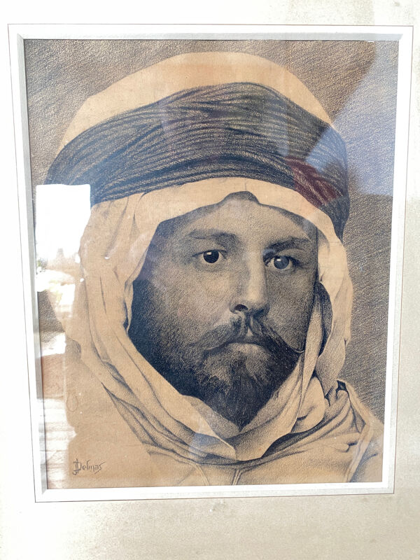 Dessin fusain signé Delmas