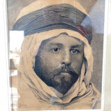 Charcoal drawing signed Delmas