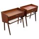 Danish teak bedside tables with rope shelves, 1967, set of 2