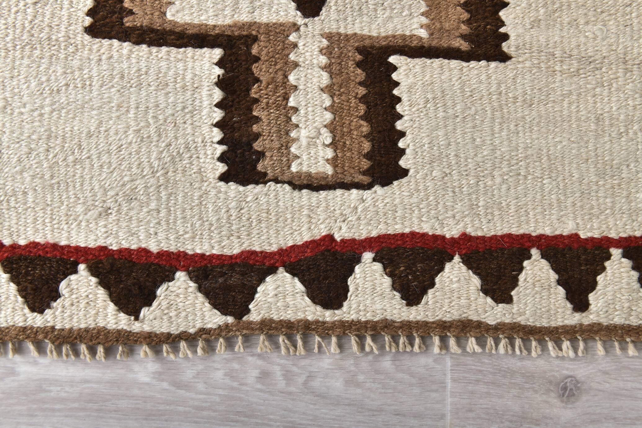 3x9 Brown Beige Persian Kilim Rug 89x269Cm SK 35148