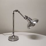 Lampe articulée industrielle, nickelé, Houillon Nancy,