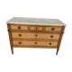 Commode de style Louis XVI en acajou , plateau en marbre blanc