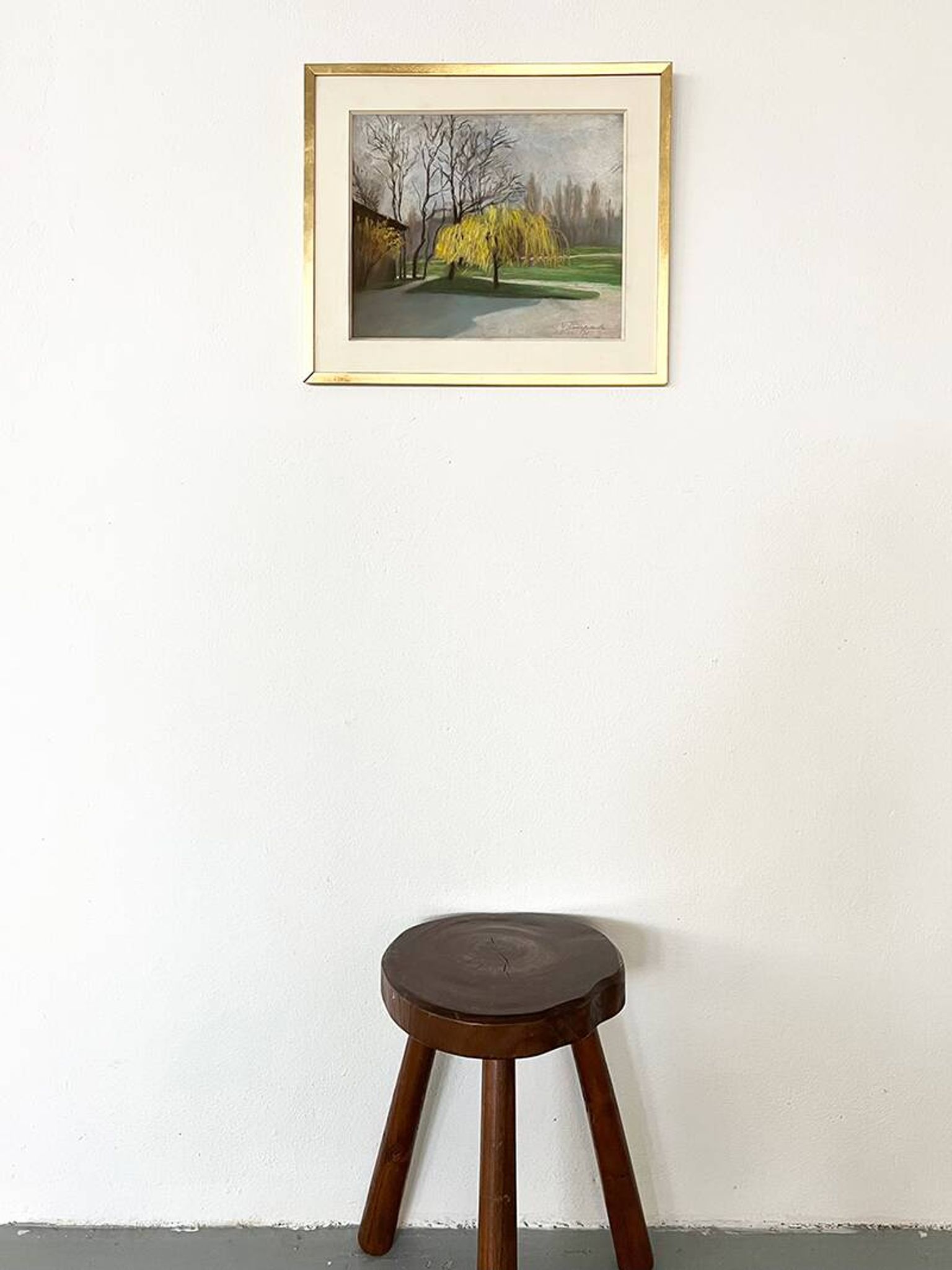 Painting "Old tree", Yvonne Fourgeaud, 1976, Pastel