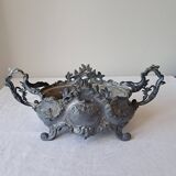 Napoleon III spelter centerpiece planter with rockery decoration