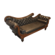 Récamier sofa 1850 period upholstered leather