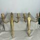 Two Empire style bronze wall candlesticks