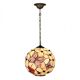 Round Tiffany pendant lamp with butterflies