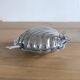Stainless steel and glass seashell butter dish